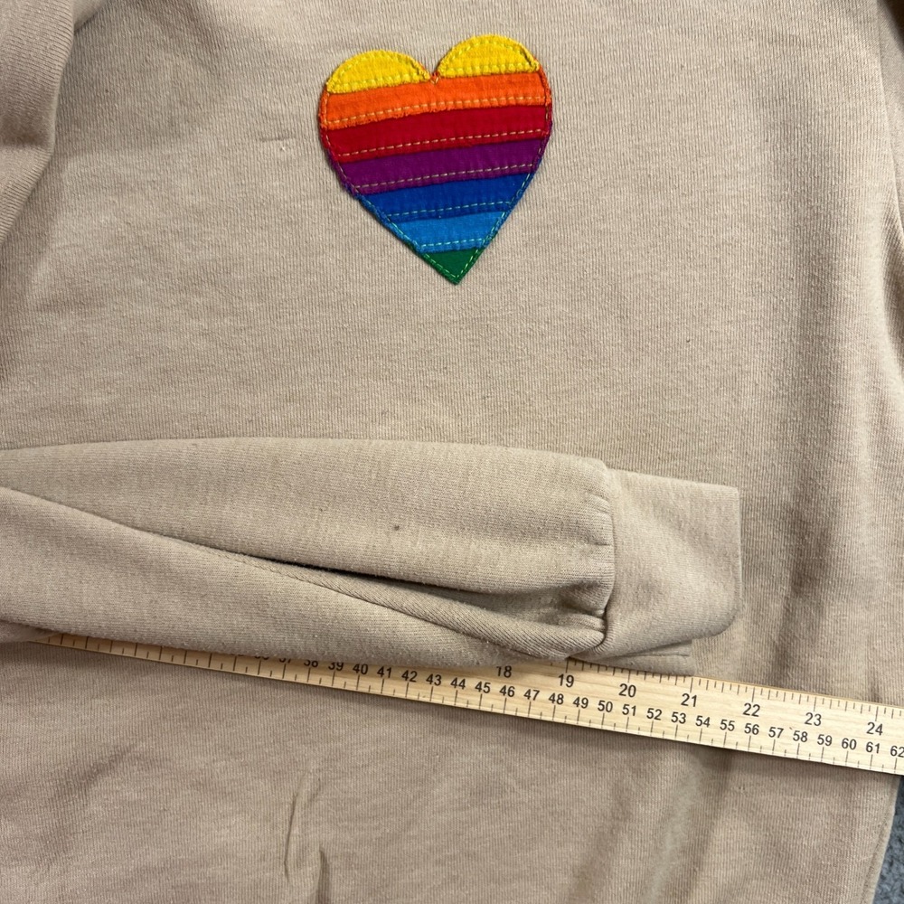 Aviator Nation Rainbow Heart Stitch Crewneck Sweatshirt Size Medium - Picture 13 of 14